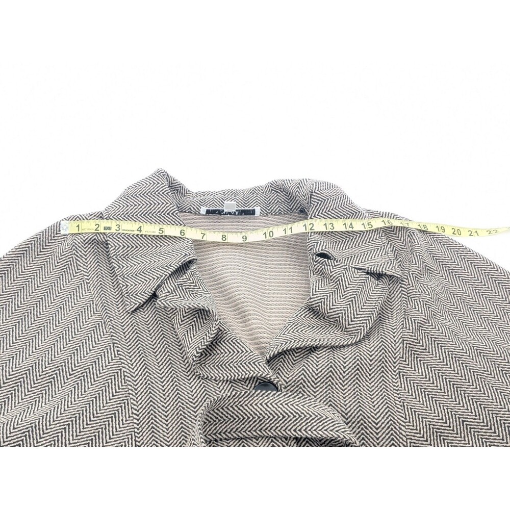 Nine West Tan Camel Brown Herringbone Collared Blazer Jacket Cape Size 16 - Picture 4 of 11